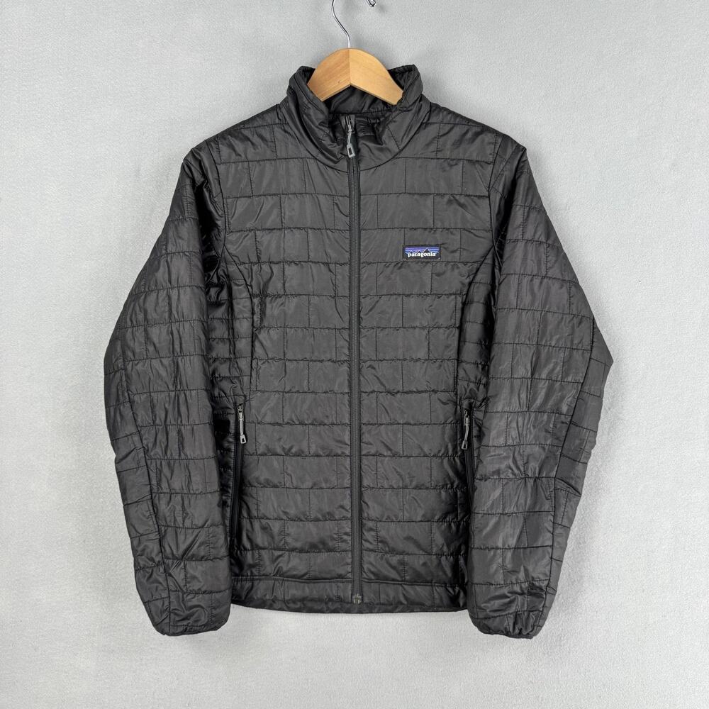 Patagonia Nano Puff Jacket Womens Medium Black Quilted PrimaLoft Zip Outdoor
